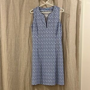 J. McLaughlin Blue and White Sheath Dress